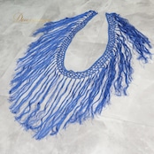 フラメンコ 衣装 シージョ ピキージョ フレコ フリンジ 編み込み 青 ダンス 発表会 パーティ 小物 小道具 装飾 飾り ブルー系 フレコ揺れ おしゃれ ワンポイント コスチューム ステージ衣装 ダンスイベント 演出 小道具用 フリンジ付き フラメンコダンス 編み イベント用 衣装アクセサリー