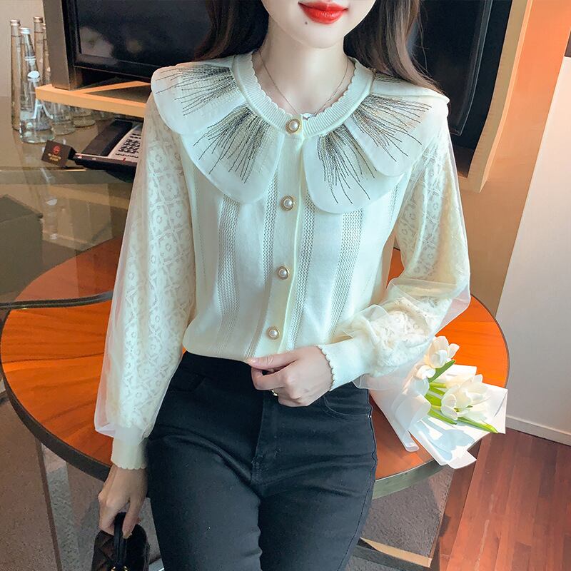 【tops】ドッキングニットトップス M18814