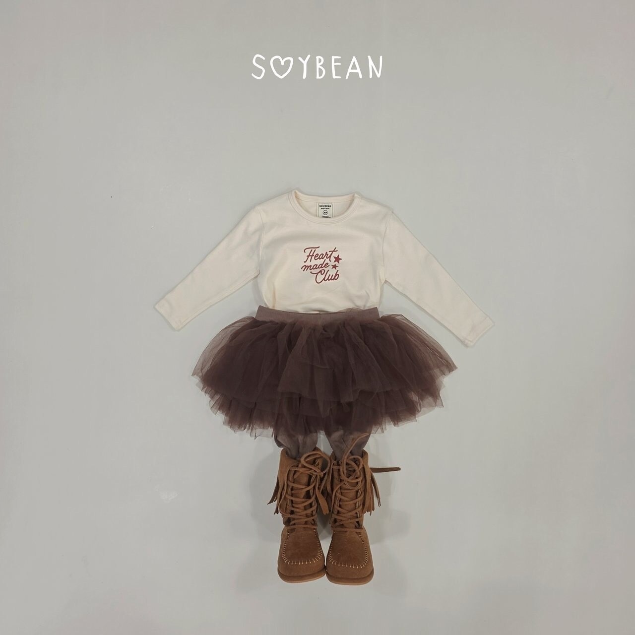 韓国子供服 / 26Autumn / soybean / メイド スリムTシャツ / キッズ服 / ジュニア服 / 秋服 *XS~JM*