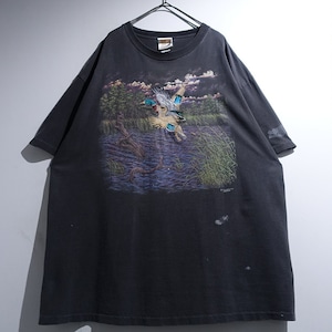 90s Fade Black Duck landscape Print T-shirt