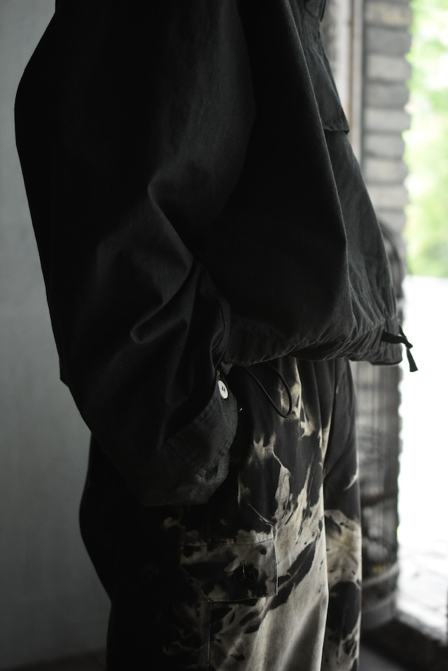 Utah/“swiss army” snow camouflage anorak parka/black over dye & draw code/rework