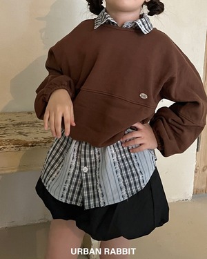 【urbanrabbit】バルーン切替プルオーバー ブラウン 90~130cm 240831
