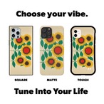 iPhoneケース ひまわり 北欧レトロポップ｜ミッドセンチュリー風花柄 NOR067