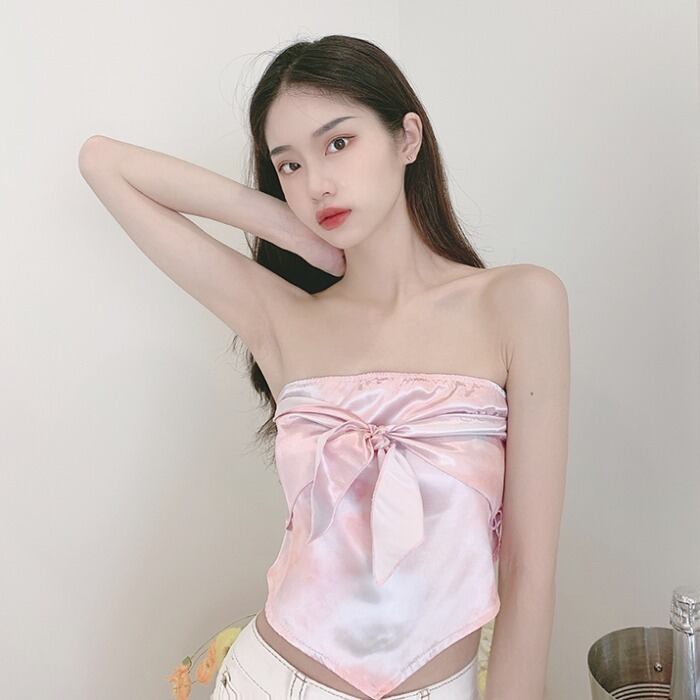 スプリングサマーレッドリボントップス ショートレディース 春物 夏物 ドラファッションホール83065799419