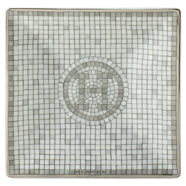 New HERMES エルメス プレート プチカレ No1 モザイク 24 プラチナ Mosaique 食器 小皿 3255 新品