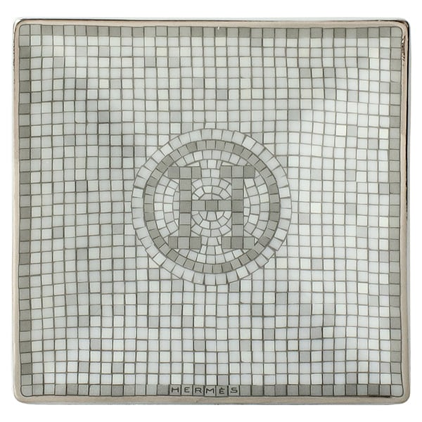 New HERMES エルメス プレート プチカレ No1 モザイク 24 プラチナ Mosaique 食器 小皿 3255 新品