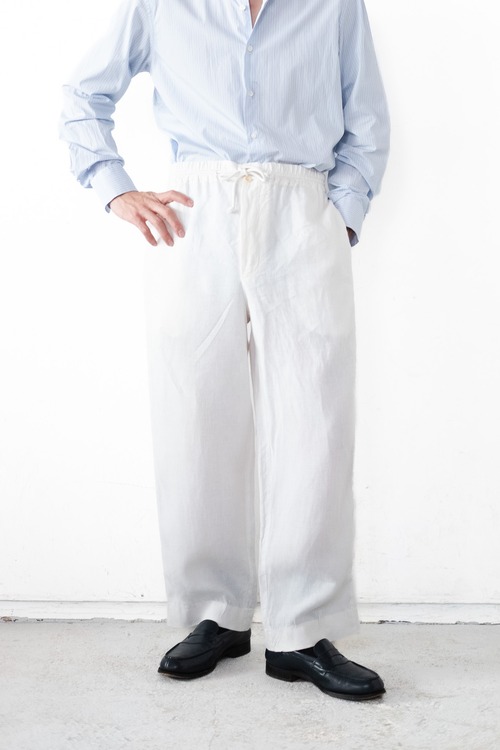 ［Early to Mid 2000’s］"HERMÈS" Linen Drawstring Trousers -Made in Italy-（Designed by Véronique Nichanian）