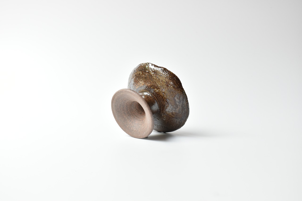 小代瑞穂窯 / 福田るい : 印花 ちぎり 高付 茶