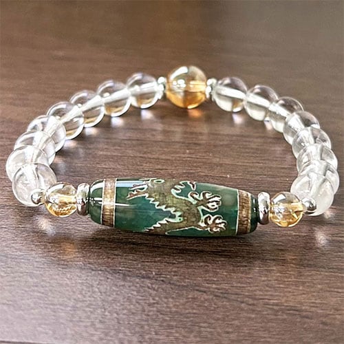 K1348〕開運 龍神天珠 皇帝龍 デザインブレスレット 【ランダム発送 