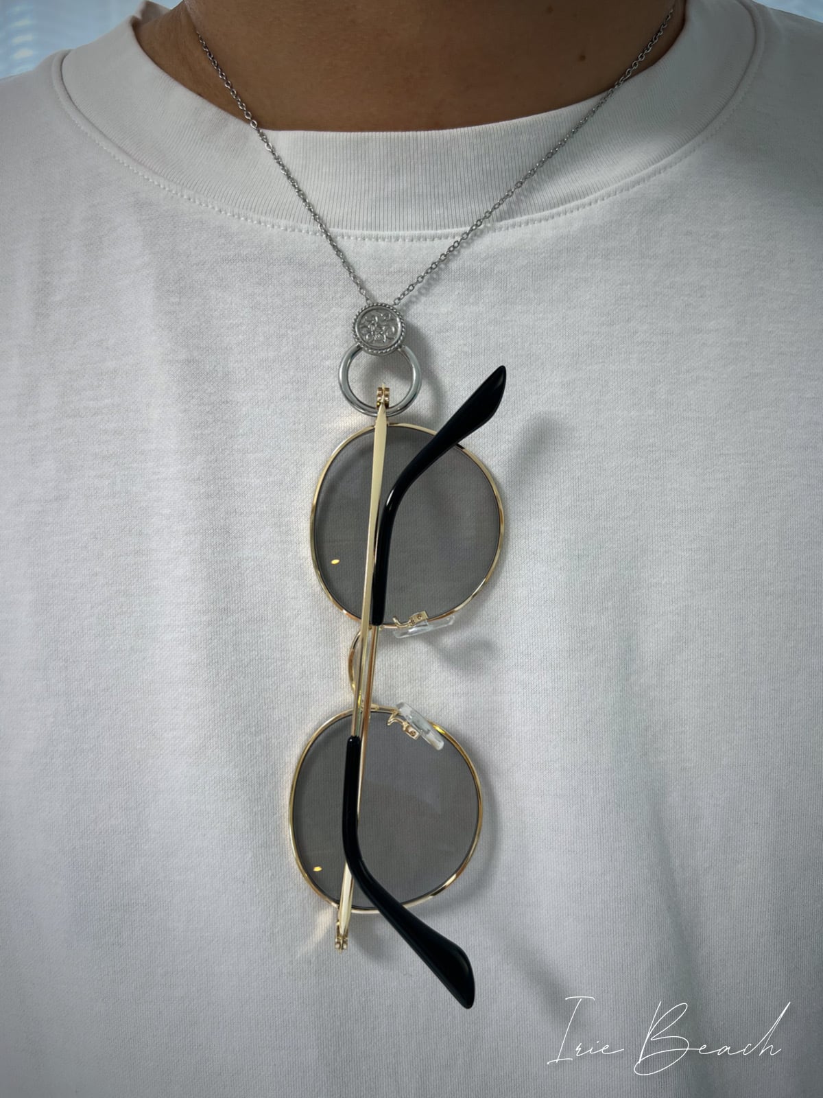 GLASSES HOLDER NECKLACEシルバー グラスホルダーネックレス