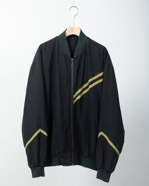line designed silk × linen blouson
