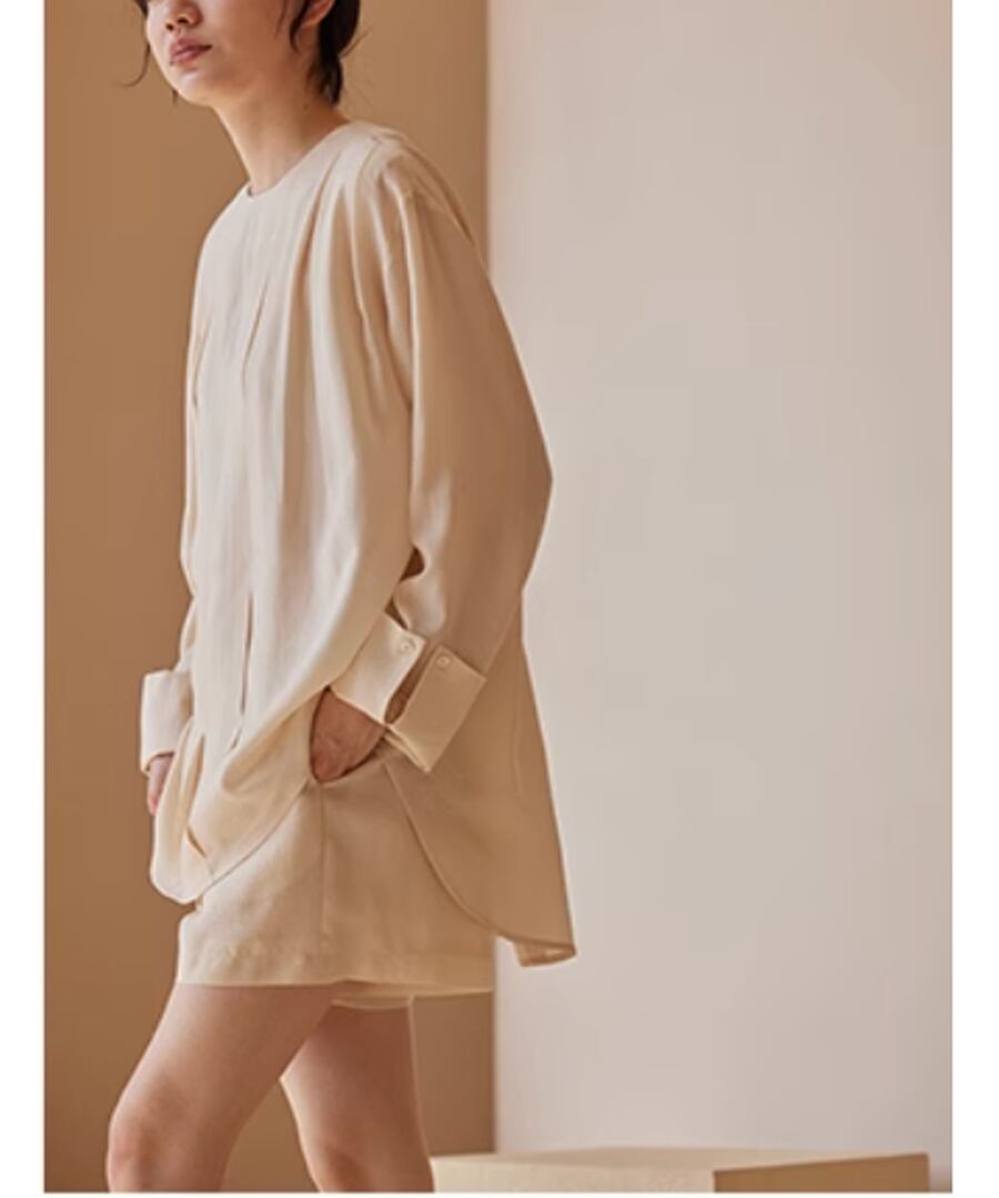 ブラウス&ショートパンツ◆リヨセル+リネン【s-40124】