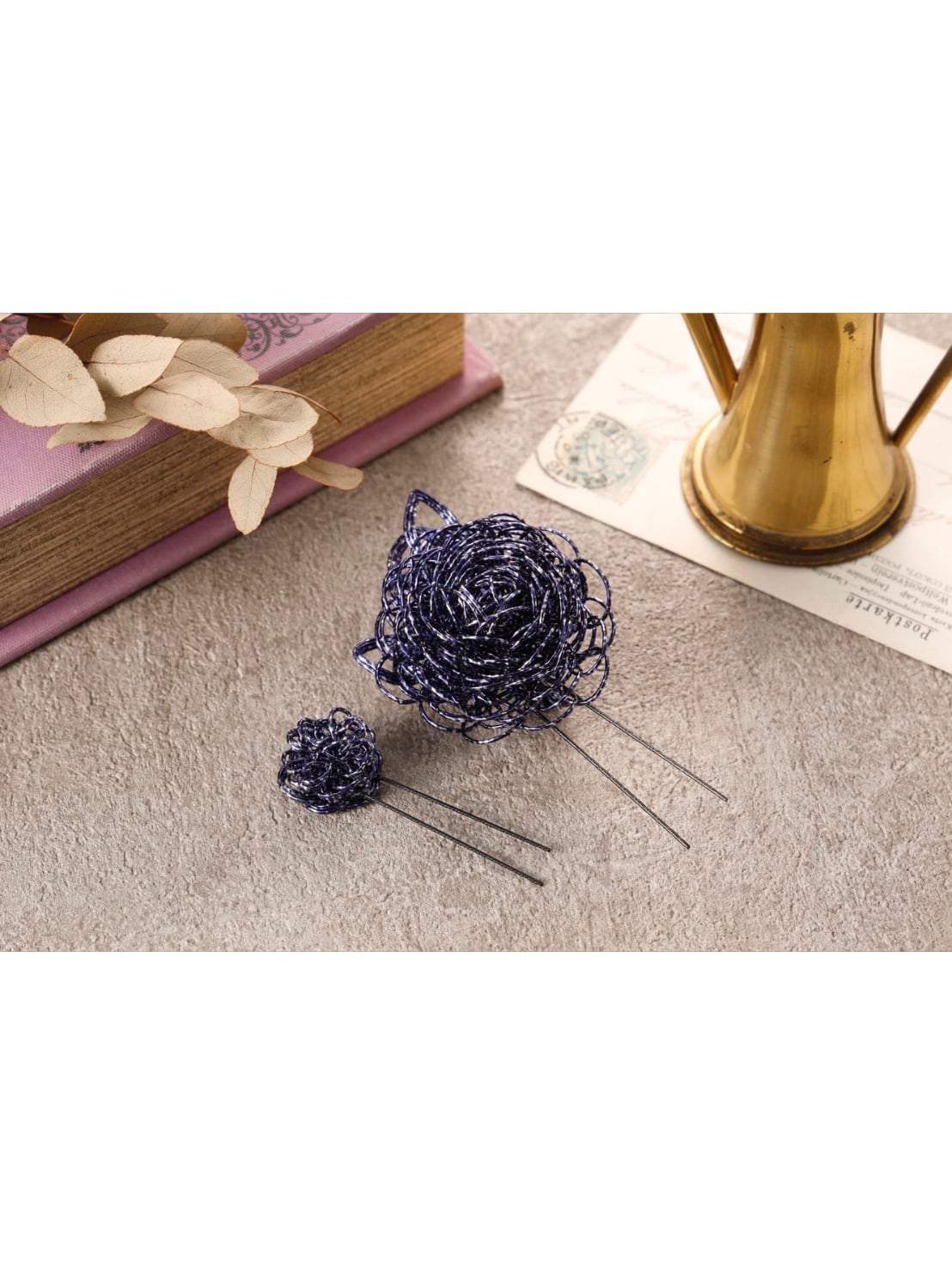 【水引アレンジ パープル】 ウェディング 袴 振袖 成人式 ヘアドレス ヘアパーツ プリザーブドフラワー ドライフラワーフラワー k-0007