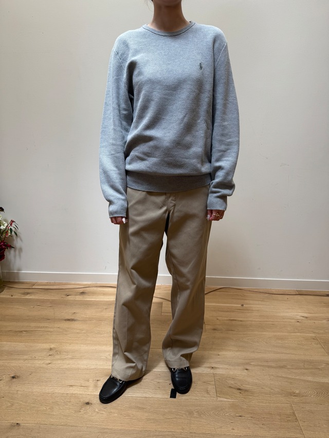 NI5-3 USED  Ralph COTTON KNIT -GREY/M-✳︎