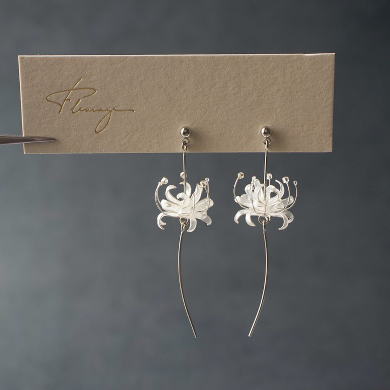 曼殊沙華 ーSilver－ | Spider Lily Earrings