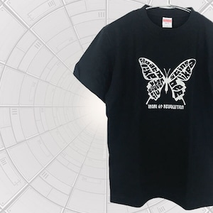 butterfly bee 半袖Tシャツ  黒/シルバー