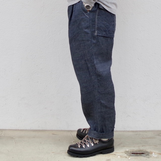 SAGE DE CRET   9/10 Length One -tuck Wide Pants "Linen Denim"