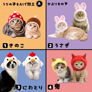 生成AI加工【A】かぶりもの♥ 愛猫さんの画像をAIで合成してグッズを作る！