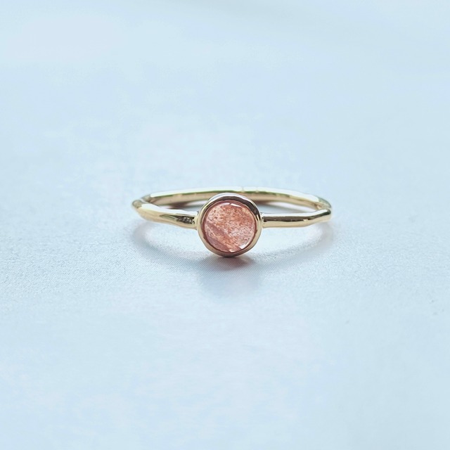 ＜再入荷＞【sign ring】サンストーン～〈gold〉