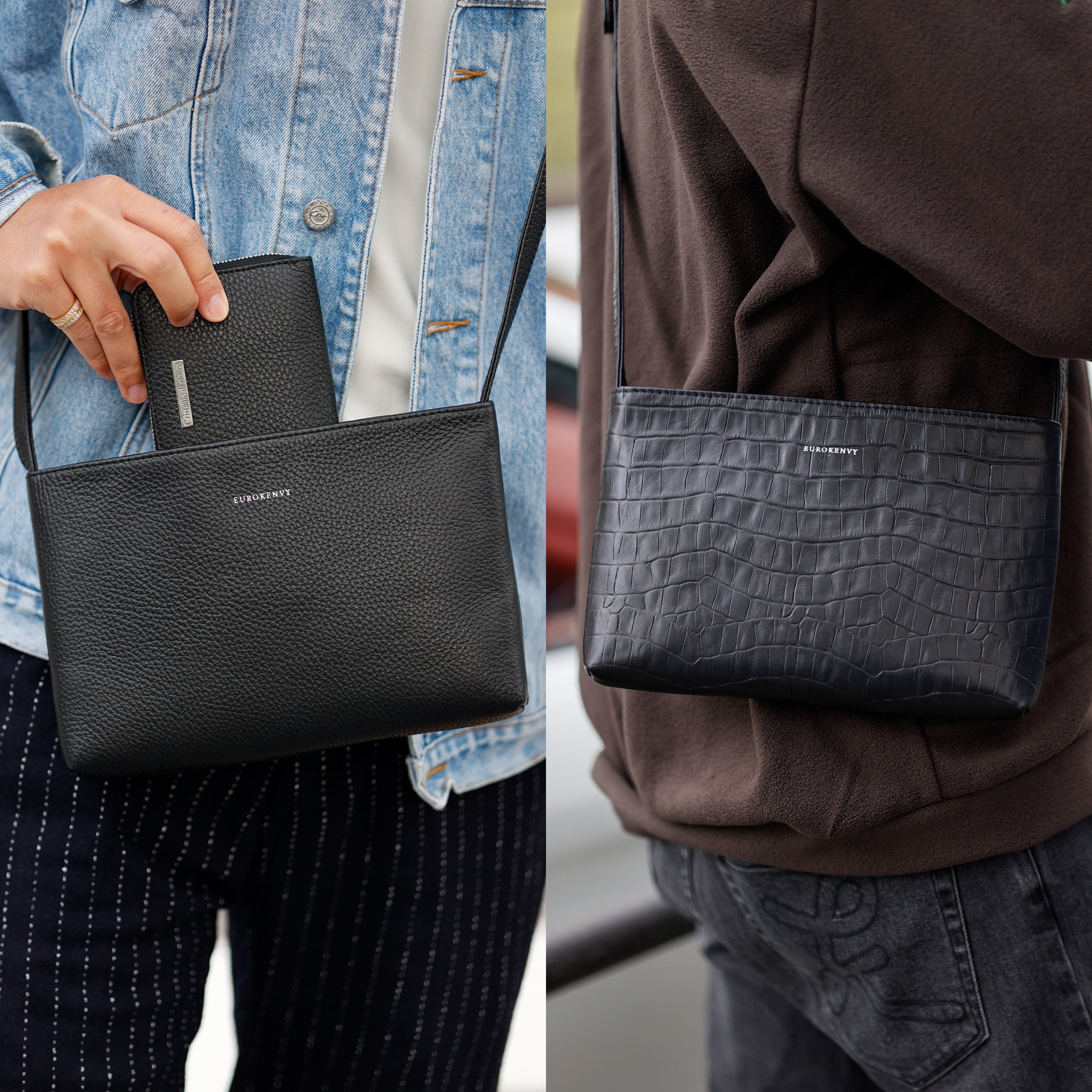 大人気】Emboss Leather Shoulder Sacoche【高級イタリアン 大人気】Emboss Leather Shoulder Sacoche【高級イタリアン