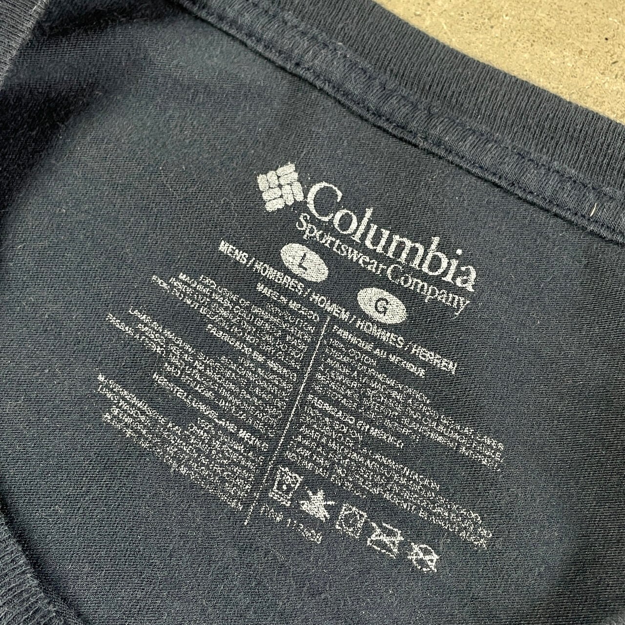 Ｔ熊様 Columbia コロンビア アート バックプリント Tシャツ メンズL