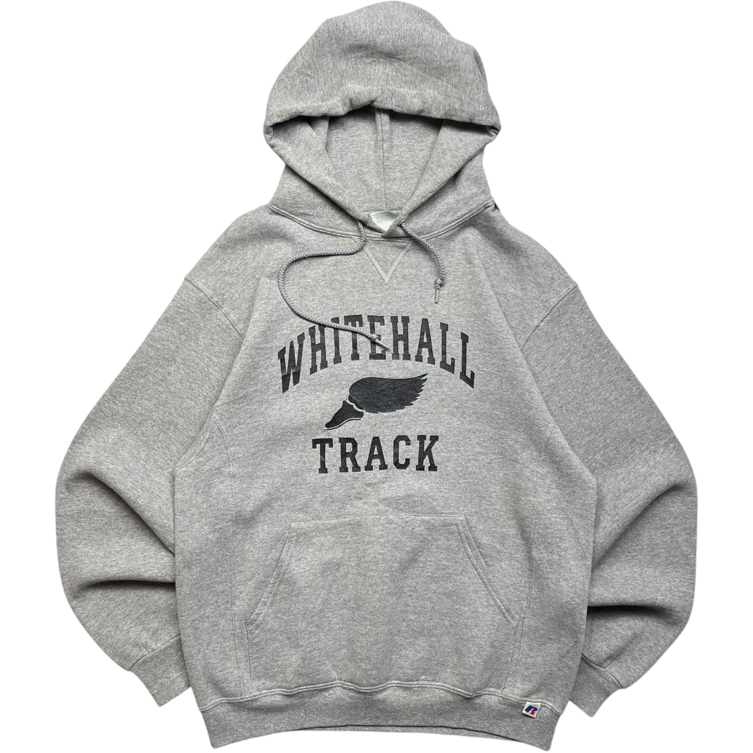 《M》russell athletic ラッセルアスレチック スウェット パーカー フロントプリント グレー no.9356