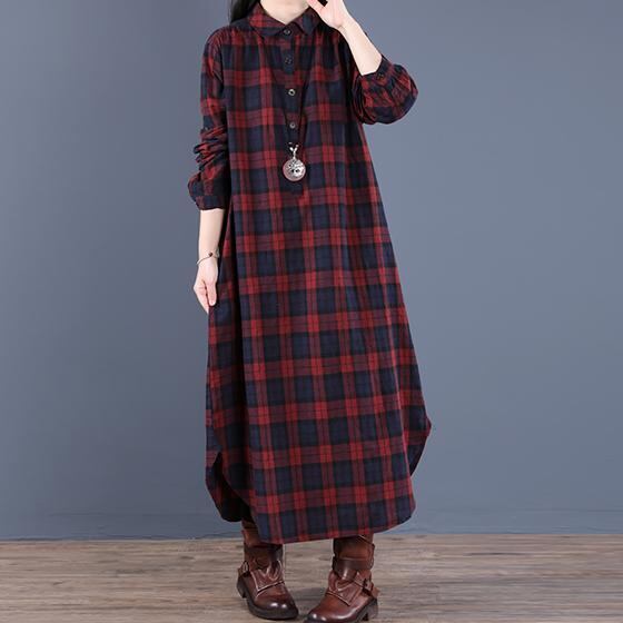 シャツワンピース チェック ロング ワンピース 着回し 長袖 マキシ丈 大きいサイズ ゆったり 着痩せ 春 秋 冬 シンプル ロングシャツ マキシワンピース 体型カバー 20代 30代 40代