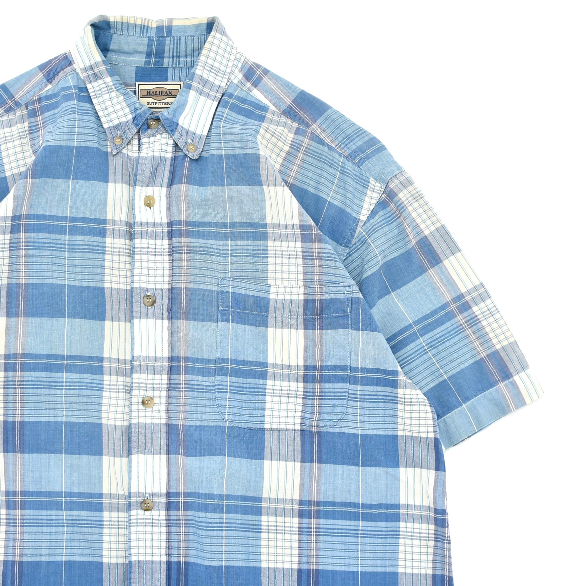 90's HALIFAX outfitters check BD shirt