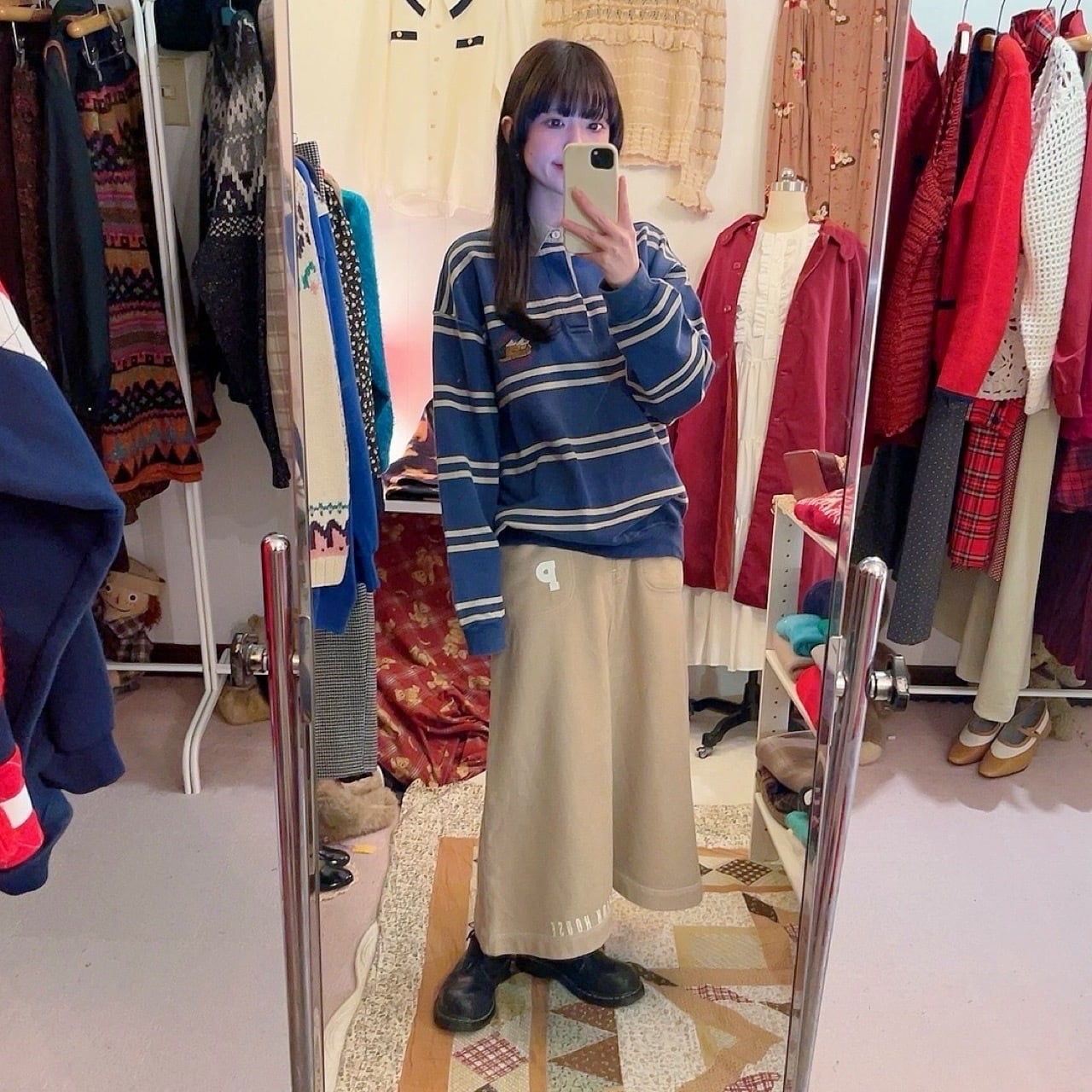PINKHOUSE / beige sweat ribbon skirt