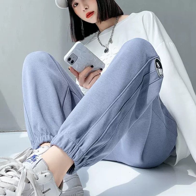 ストリートの定番 スウェットパンツ ジョガーパンツ ハイウエスト ダンスウェア スポーティー カジュアル メンズライク 韓国っぽ Lamitte Deco トレンド 韓国ファッション ショップ Base店