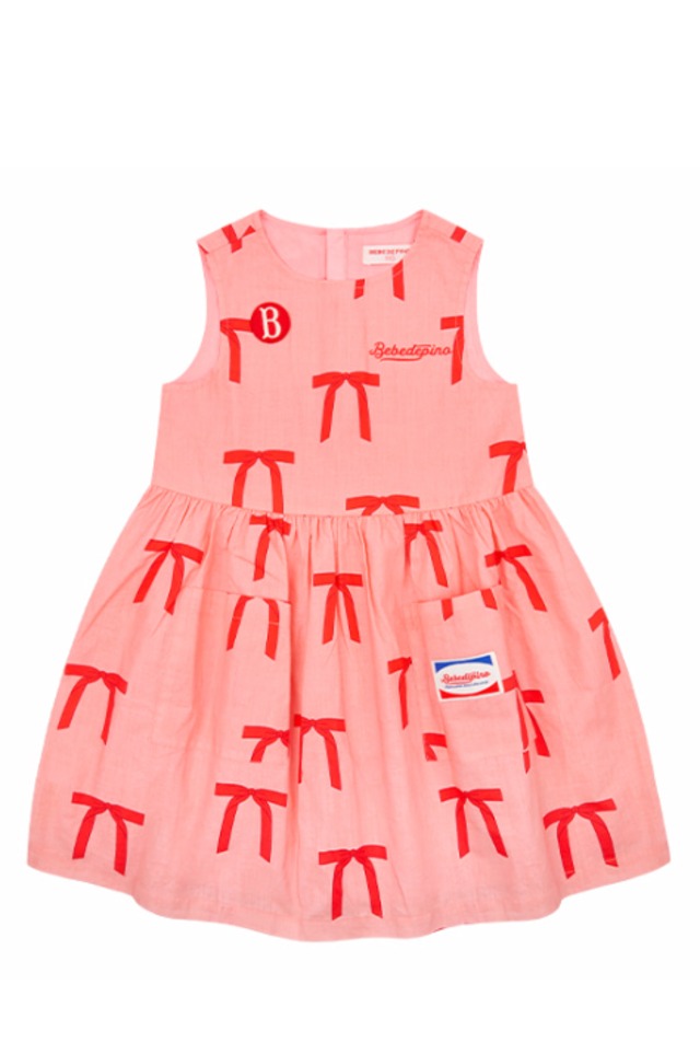 [BEBE DE PINO] All over ribbon sleeveless dress 正規品 韓国ブランド 韓国ファッション 韓国代行 韓国通販 ベベドピノ bebedepino 日本 店舗 韓国 子供服