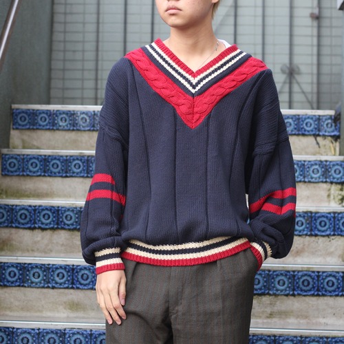 USA VINTAGE AEROPOSTALE COTTON TILDEN KNIT/アメリカ古着コットンチルデンニット