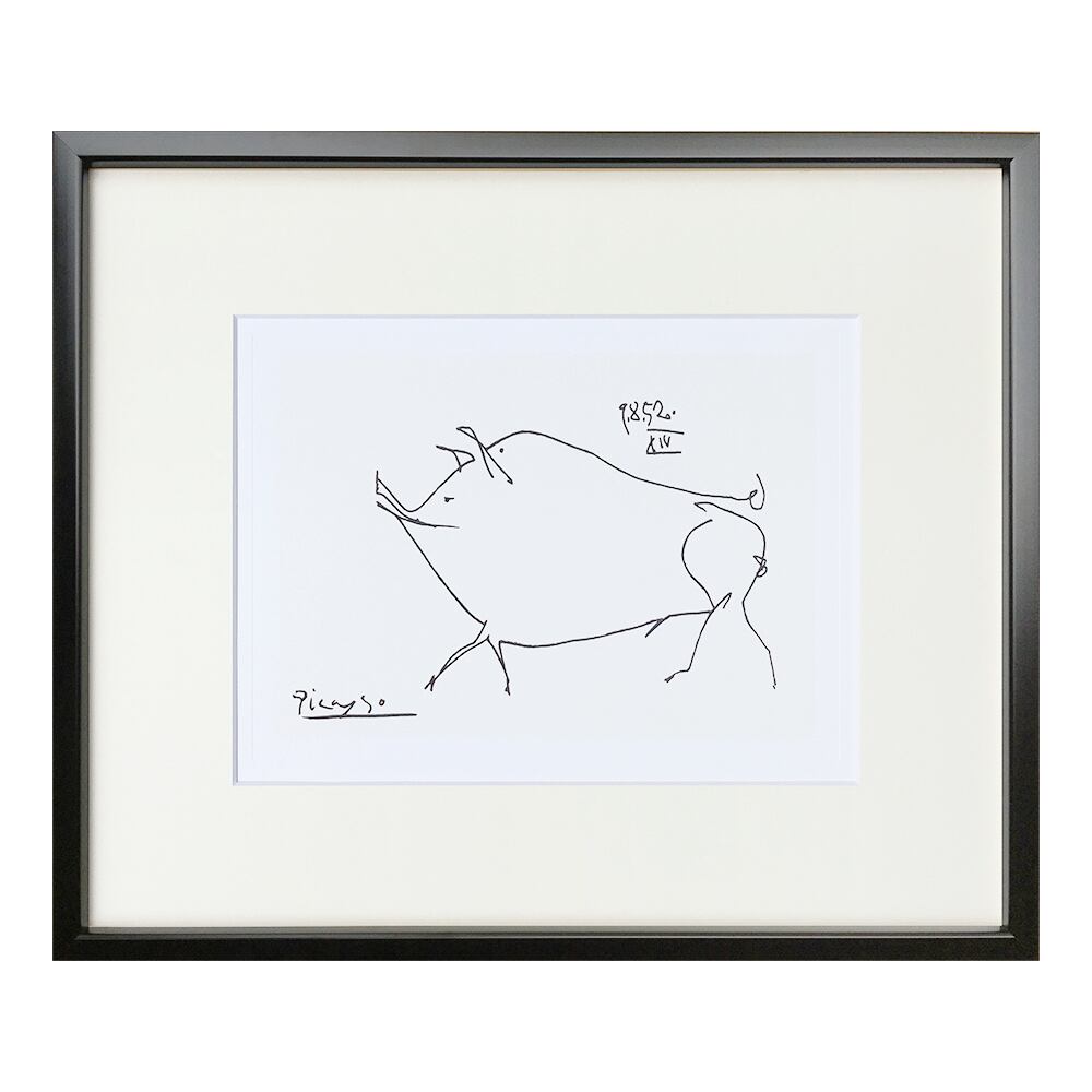 額縁付き] パブロ・ピカソ「Le hiobou（ふくろう）」ブラックフレーム