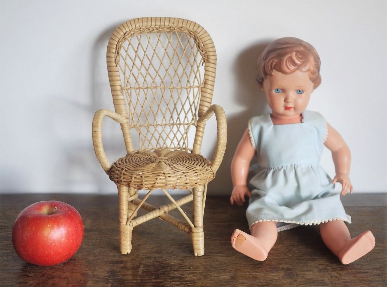 人形椅子 ドールチェア ミニ籐椅子 ラタンチェア | こりすのパン屋Base