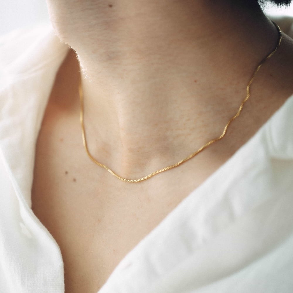 thin venetian necklace (gold) #n72 | garcia