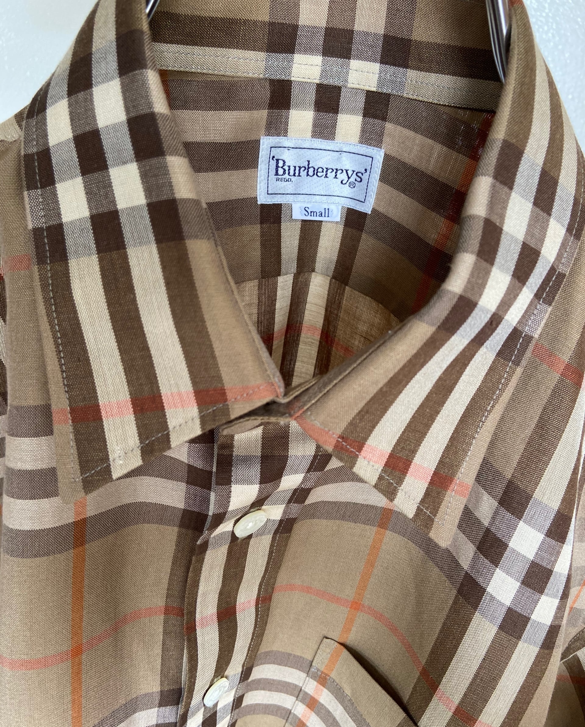 90s古着 オールド BURBERRY'S/バーバリーズ 半袖ノバチェックシャツ