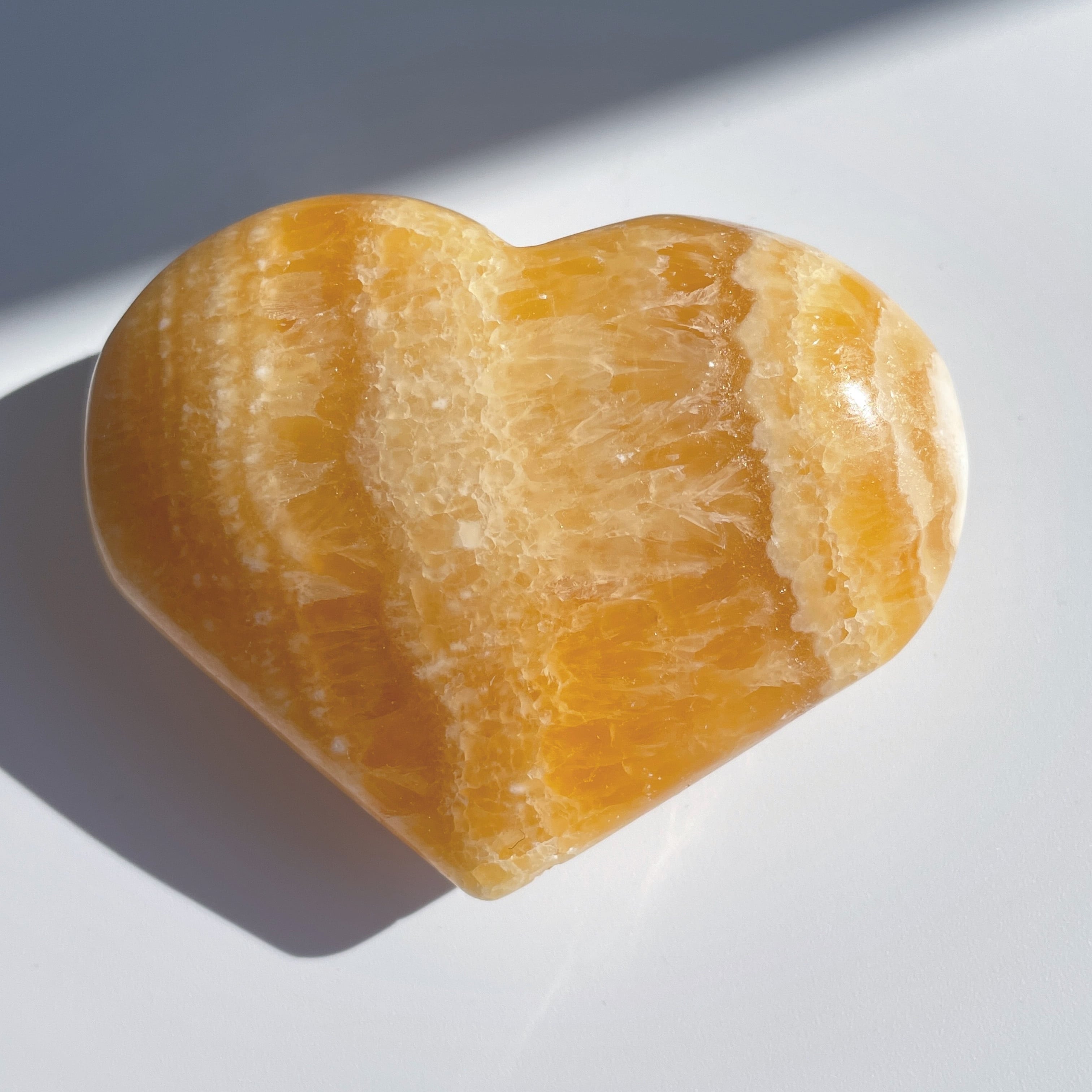 オレンジカルサイト ハート型22♡ Orange Calcite ♡天然石・鉱物