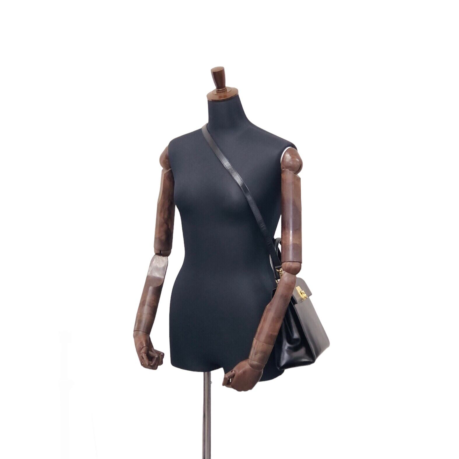 CELINE セリーヌ レザー ガンチーニ ハンドバッグ ブラック CELINE セリーヌ レザー ガンチーニ ハンドバッグ ブラック