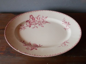 フランスアンティーク　大皿　鳥