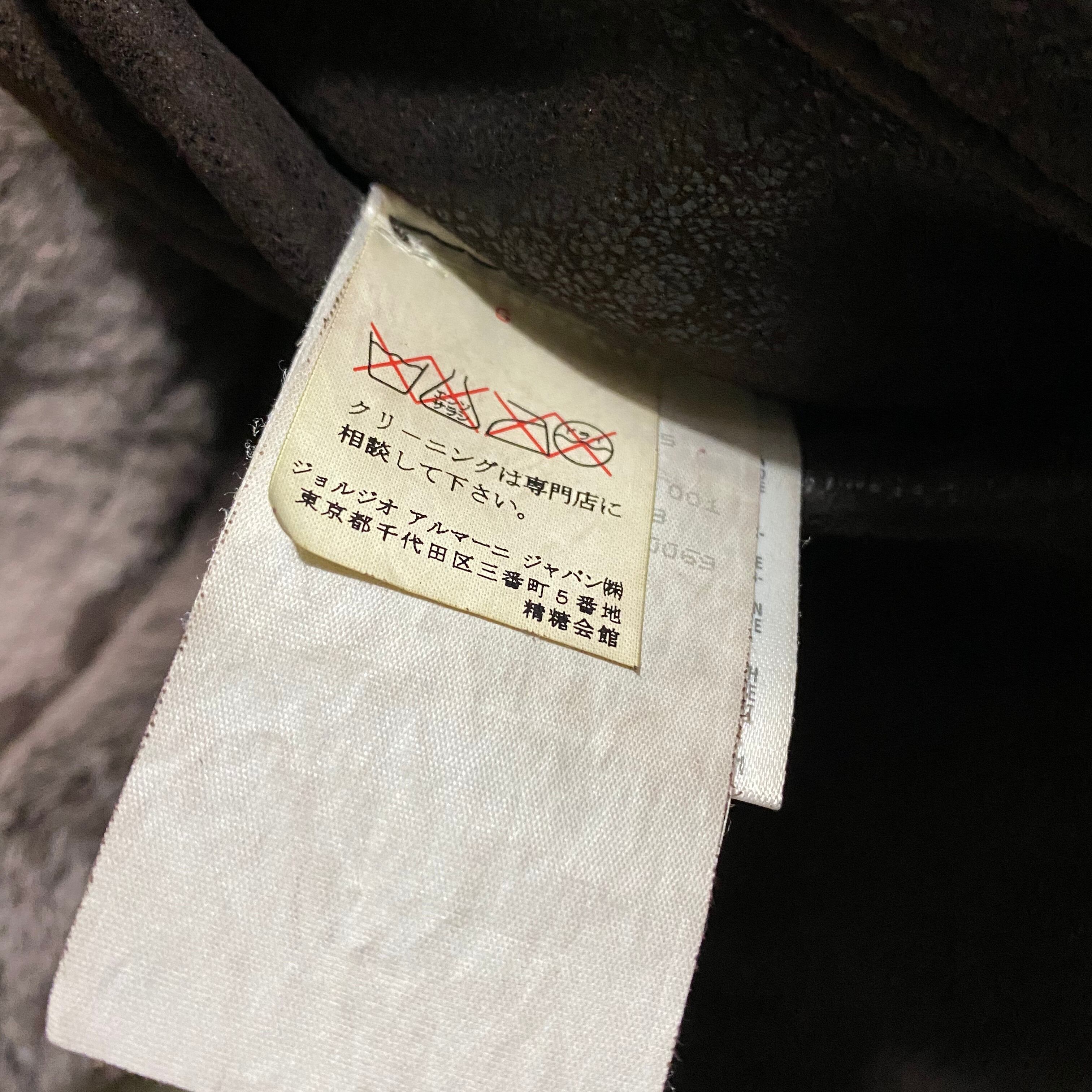 vintage EMPORIO ARMANI crack mouton coat | NOIR ONLINE