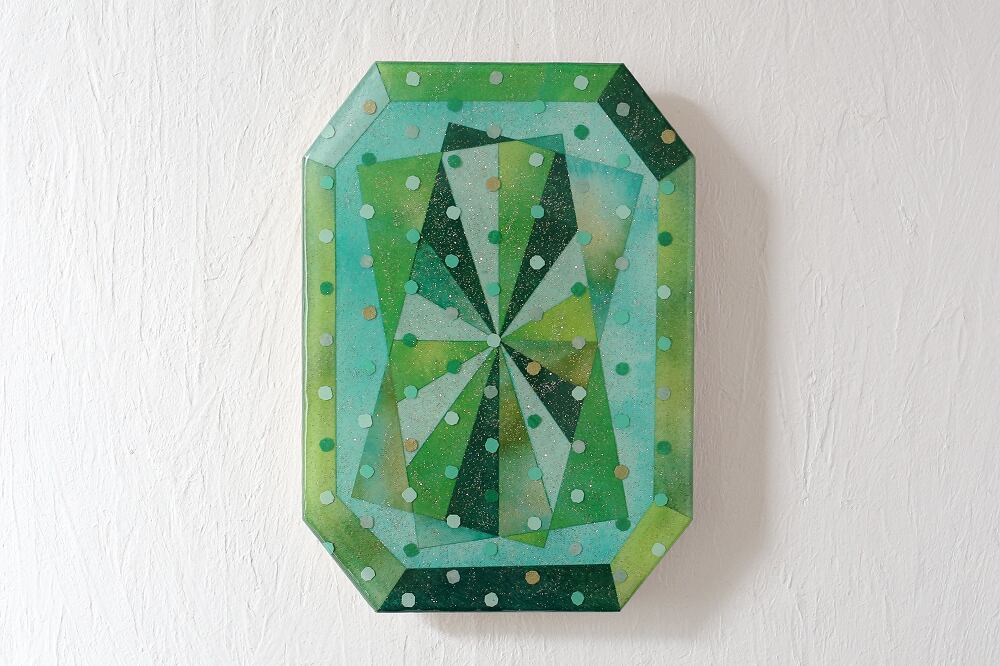 壁掛けオブジェ「エメラルド」 M-096