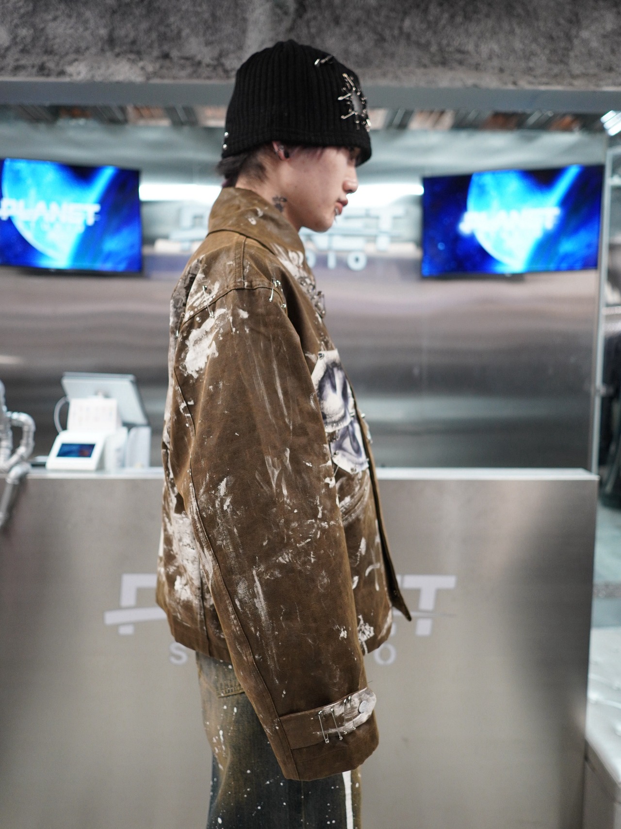 【RUPTIVEY】painted leather jacket”禊眼"