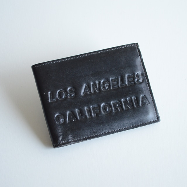 70s 80s ロサンゼルス カリフォルニア レザー ウォレット USA製 黒 デッドストック 財布