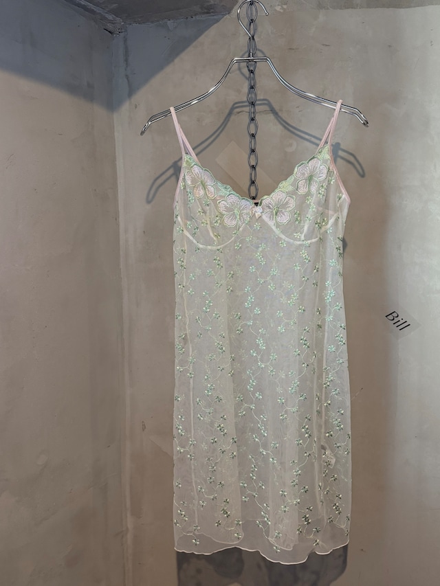 pastel flower lace cami dress