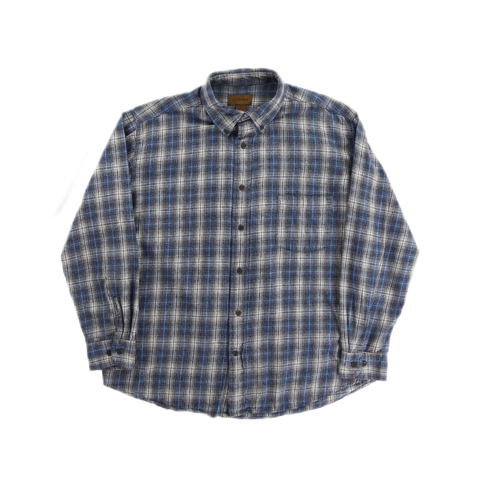 90s vintage ombre check flannel shirt