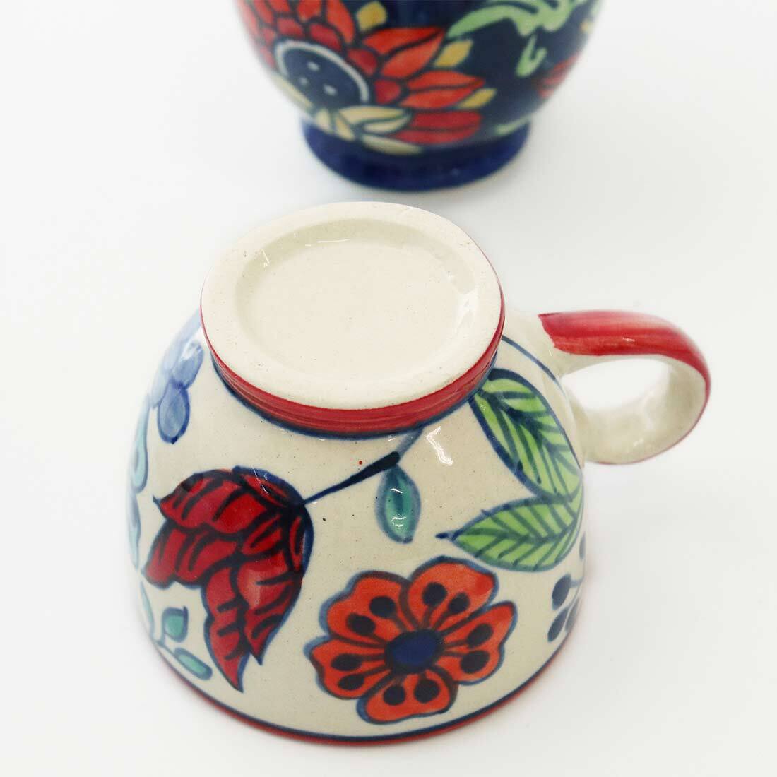  インディアシリーズカップ＆ソーサー 2客、プレート 2枚セット インド カップ ソーサー セット カフェ 紅茶 コーヒー おしゃれ φ7