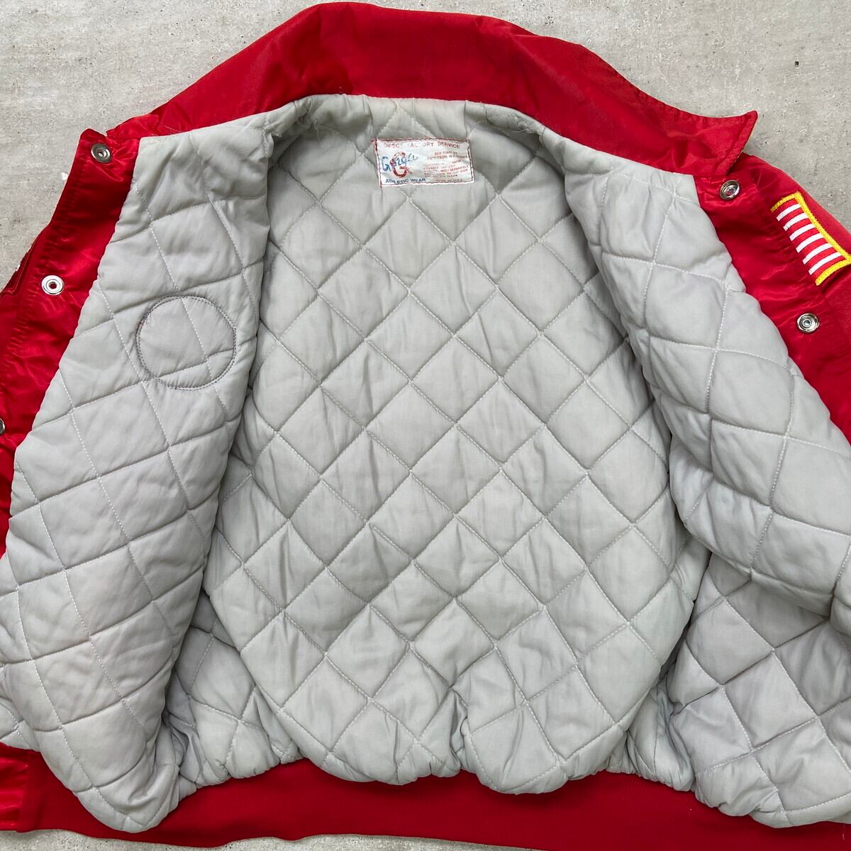 90年代 USA製 MARINE CORPS LEAGUE MCL 襟付き スタジャン メンズL相当