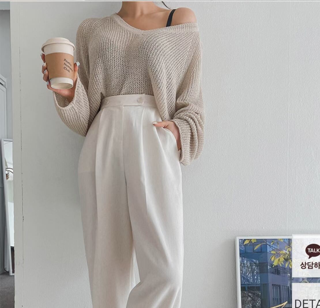 かぎ編みVネックニット　AJ1079-E05