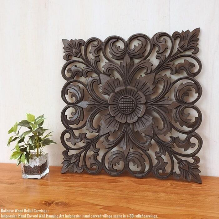 レリーフ 40cmx40cm 四角 DB ダークブラウン アートパネル