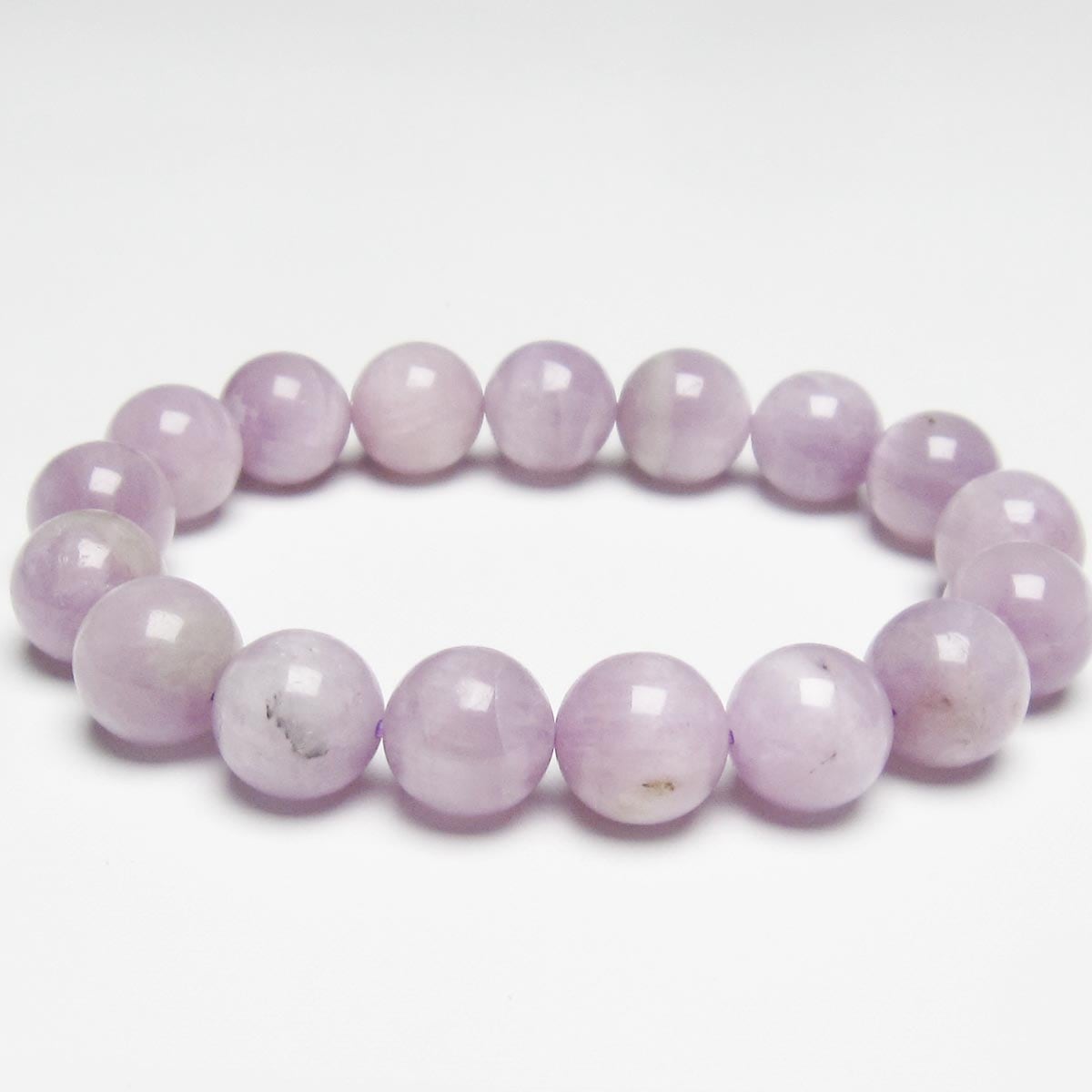 クンツァイト ブレスレット 12mm ミルキークンツァイト 一点物 メール便可 [M便 1/10] 111-19732